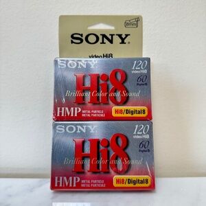 Lot of 2 - (New) Sony Hi8 HMP Metal Particle Video Tape 120 min Sony P6-120HMPD1